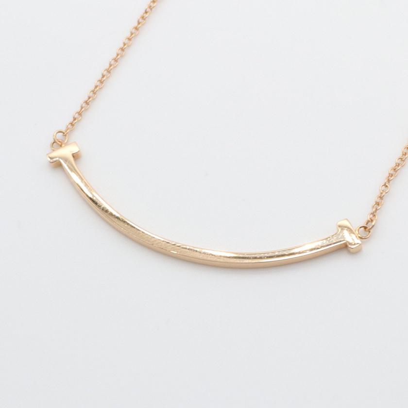 TIFFANY & Co.・アクセサリー・ティファニー T スマイル ネックレス K18PG ピンクゴールド