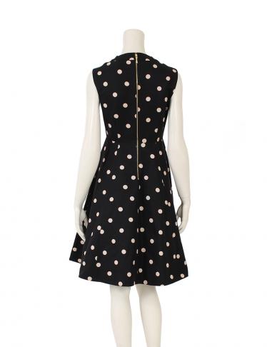 ケイトスペード(kate spade)ノースリーブワンピース|ドット柄|コットン|シルク混|黒|ベージュ|ハイブランド・ブランド専門の中古通販サイト(94825)