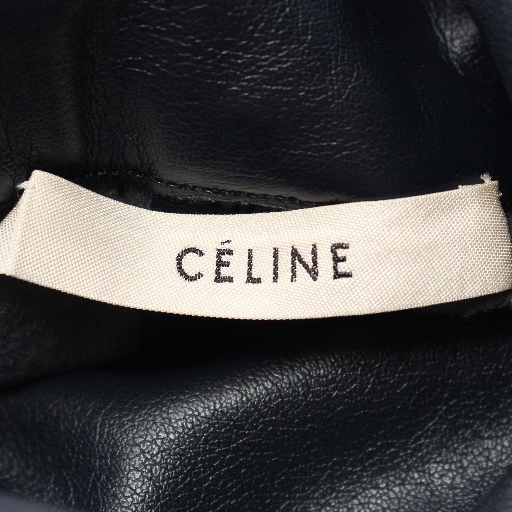 カラー セリーヌ フェイクレザー ダークネイビー bv2733 Reclo リクロ 店 Celine ワンピース タートルネック タートルネ