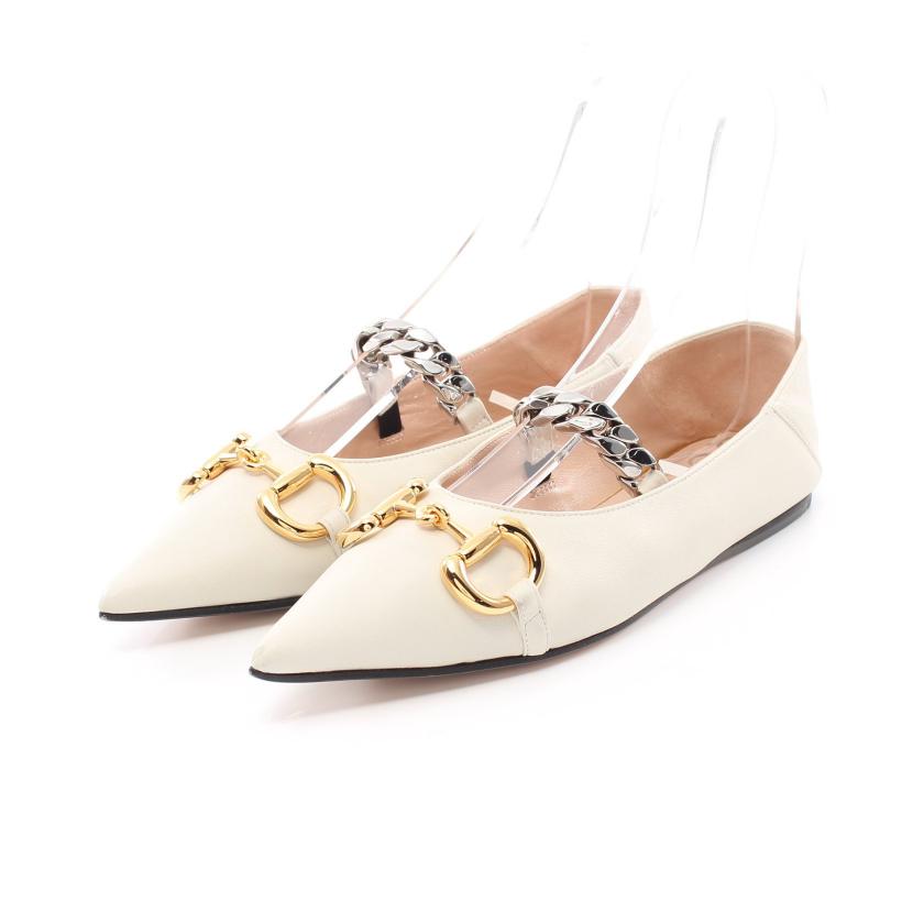 GUCCI・シューズ・ホースビット フラット バレエシューズ レザー GUCCI・シューズ・ホースビット フラット バレエシューズ レザー