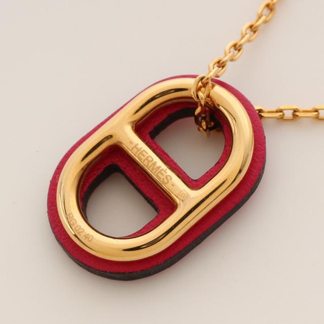 HERMES エルメス ミニポップH ピンクゴールド ネックレス ホワイト HERMES エルメス ミニポップH ピンクゴールド ネックレス ホワイト