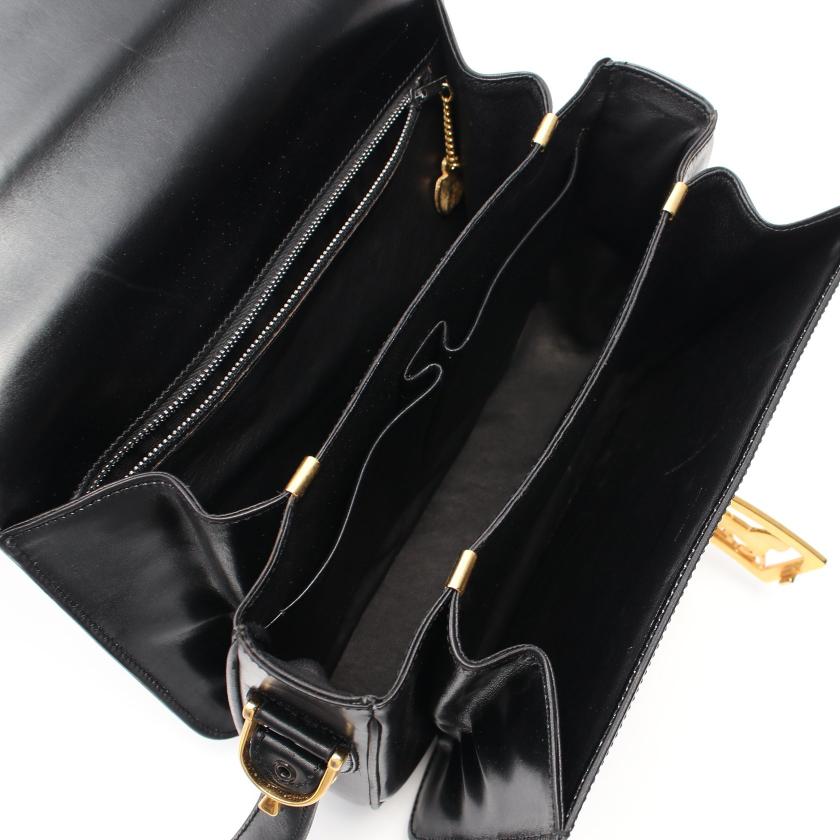 セリーヌ(CELINE)|ショルダーバッグ|レザー|ブラック|馬車金具 ...