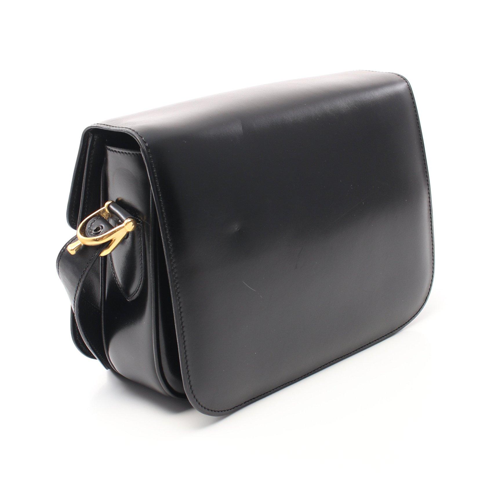 セリーヌ(CELINE)|ショルダーバッグ|レザー|ブラック|馬車金具 ...