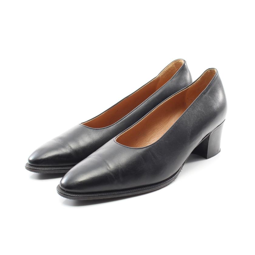 HERMES・シューズ・ プレーントゥ パンプス レザー ブラック｜【公式