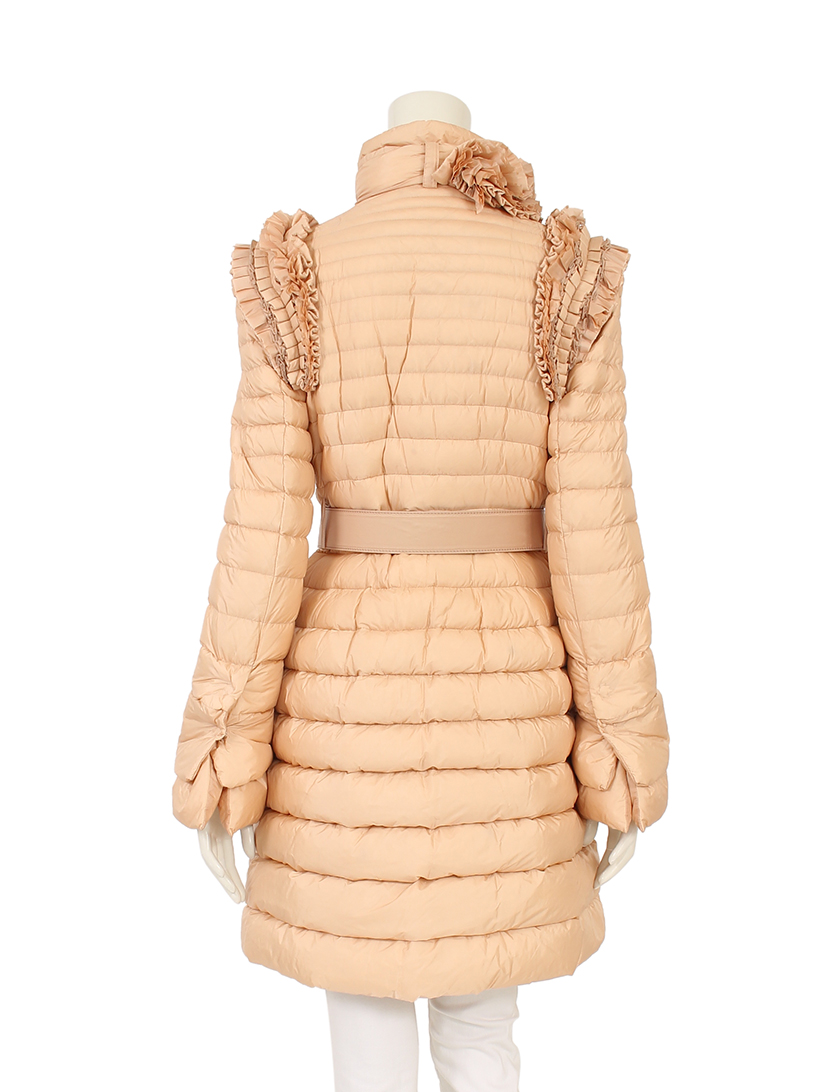 エルマンノシェルヴィーノ Ermanno Scervino ダウンコート ベルト 付き ピンクベージュ ハイブランド ブランド専門の中古通販サイト