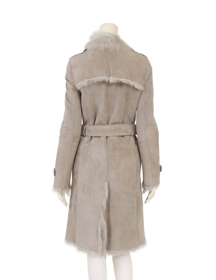 アクアスキュータム Aquascutum ムートンコート グレー ハイブランド ブランド専門の中古通販サイト 953