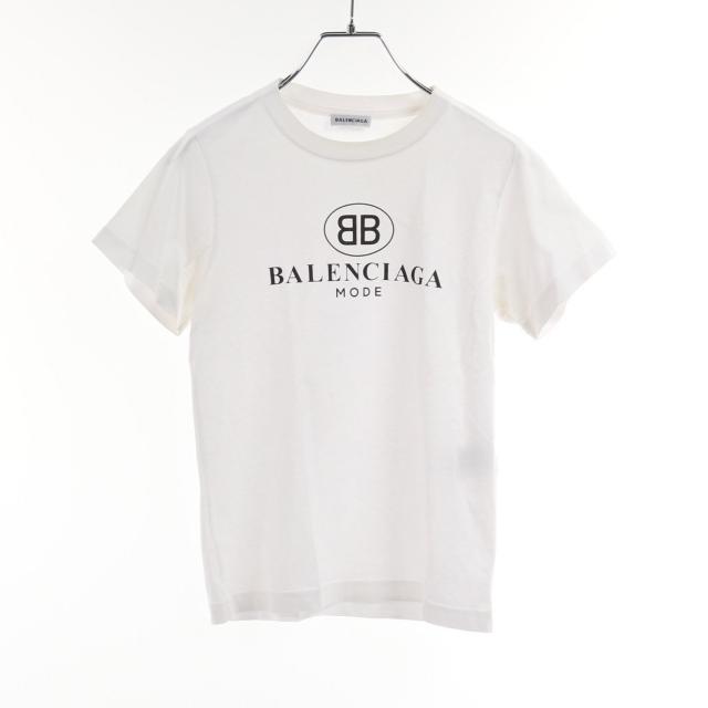 バレンシアガ(BALENCIAGA)BBロゴ|Tシャツ|コットン|黒|白|ハイ