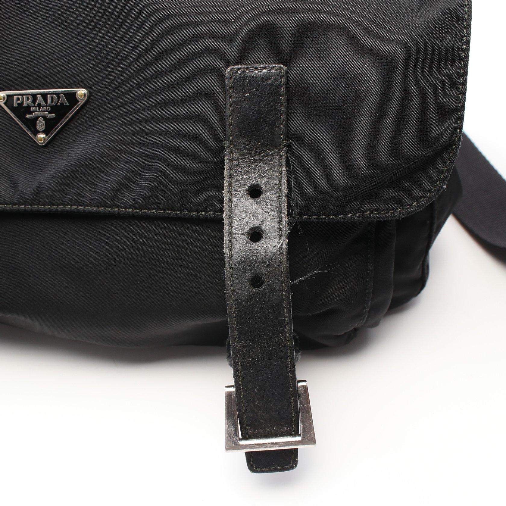 プラダ(PRADA)|ショルダーバッグ|ナイロン|レザー|ブラック ...