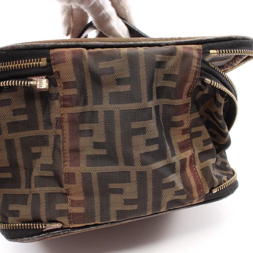 フェンディ(FENDI)ズッカ|バニティバッグ|ハンドバッグ|キャンバス|レザー|ブラウン|ダークブラウン|ハイブランド・ブランド専門の中古通販サイト(781968)
