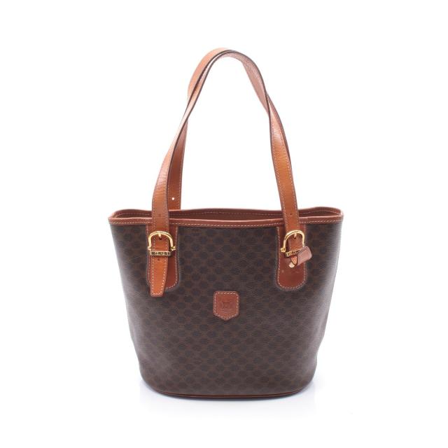 セリーヌ(CELINE)マカダム|トートバッグ|PVC|レザー|茶