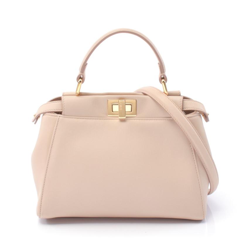 FENDI・バッグ・ミニピーカブー ハンドバッグ レザー ピンク