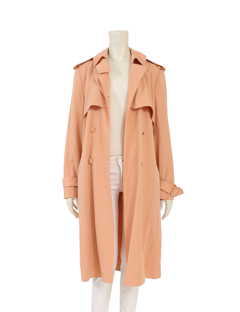 ボッテガヴェネタ Bottega Veneta トレンチコート ウール ピンクベージュ ハイブランド ブランド専門の中古通販サイト