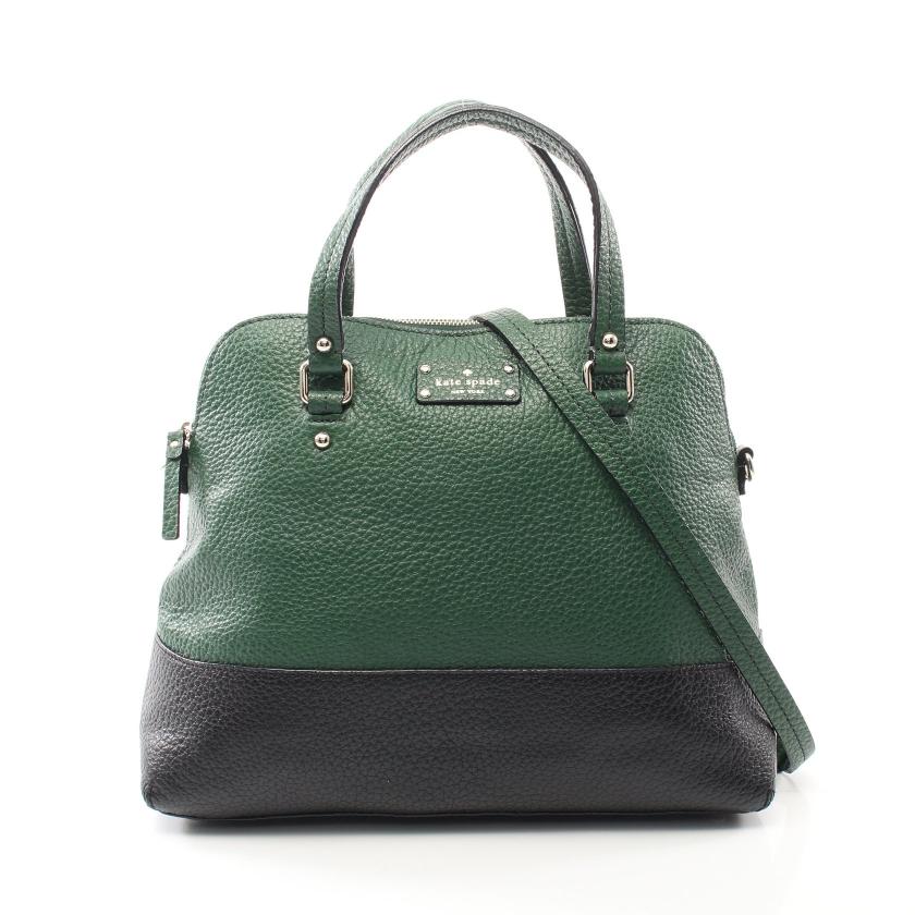 ケイトスペード（kate spade）GROVE｜COURT｜LARGE｜MAISE｜ハンドバッグ｜レザー｜グリーン｜ブラック｜2WAY｜ハイ