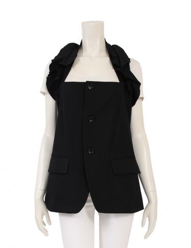コムデギャルソン(Comme des Garcons)ベスト|ジレ|ホルターネック|フリル|ウール|黒|ハイブランド・ブランド専門の中古通販サイト(98165) 期間限定お得なセット COMME des ジレ ベスト ダブル GARCONS ベスト