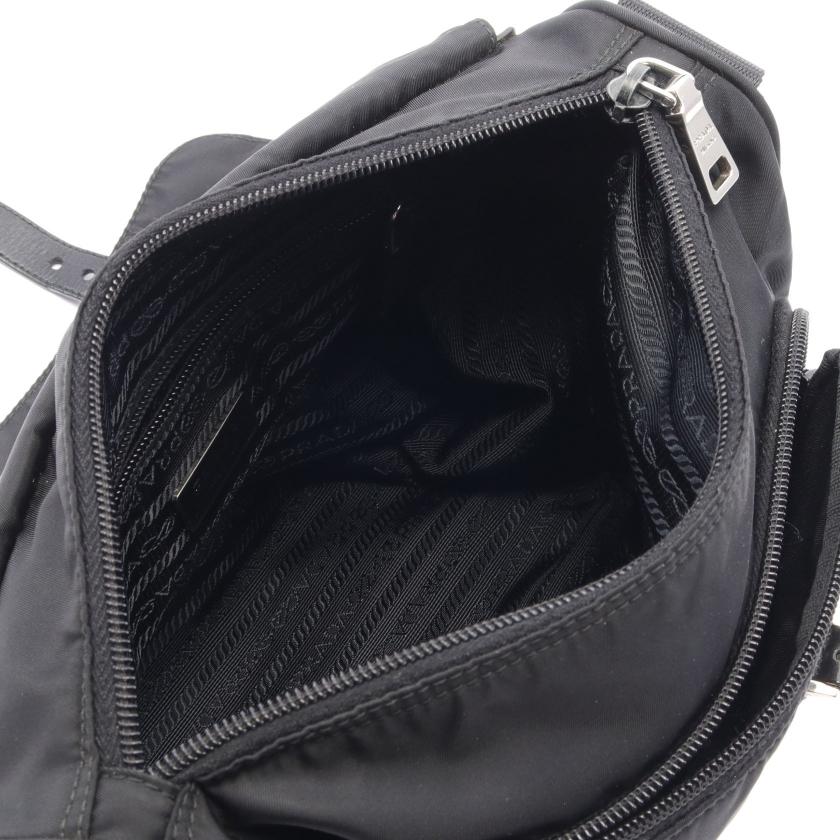 プラダ(PRADA)|ショルダーバッグ|ナイロン|レザー|ブラック|三角プレート|ハイブランド・ブランド専門の中古通販サイト(790570)