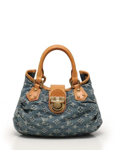 LOUIS VUITTON・バッグ・プリーティ ハンドバッグ モノグラムデニム 青 LOUIS VUITTON・バッグ・プリーティ ハンドバッグ モノグラムデニム 青