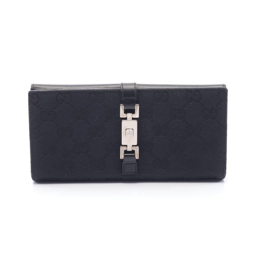 グッチ(GUCCI)ジャッキー|GGキャンバス|二つ折り長財布|キャンバス|レザー|ブラック|ハイブランド・ブランド専門の中古通販サイト(794372) グッチ(GUCCI)ジャッキー|GGキャンバス|二つ折り長財布|キャンバス|レザー|ブラック|ハイブランド・ブランド専門の中古通販サイト(794372)