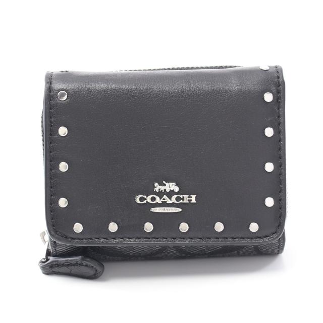 コーチ(COACH)二つ折り財布|レザー|水色|ハイブランド・ブランド ...