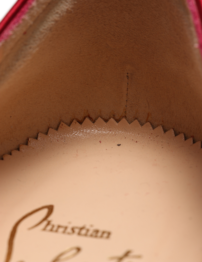 クリスチャンルブタン(Christian Louboutin)パンプス|ベロア|サテン|ラメ|赤|ハイブランド・ブランド専門の中古通販サイト(100135)