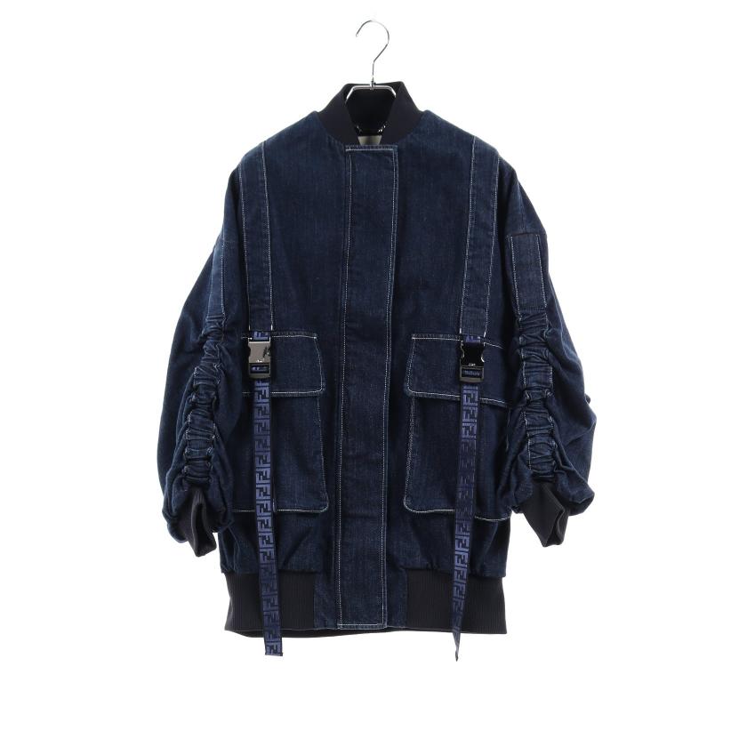 FENDI・アウター・FF柄 ボンバー デニムジャケット インディゴブルー