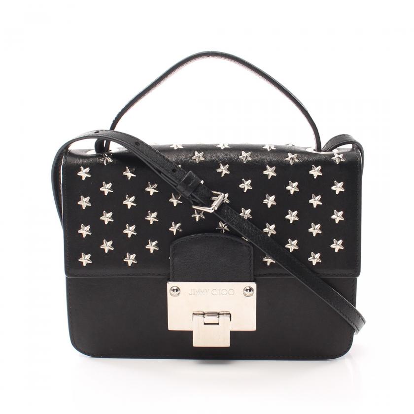 ジミーチュウ REBELスタースタッズ2wayショルダーバッグ ハンドバッグ 黒