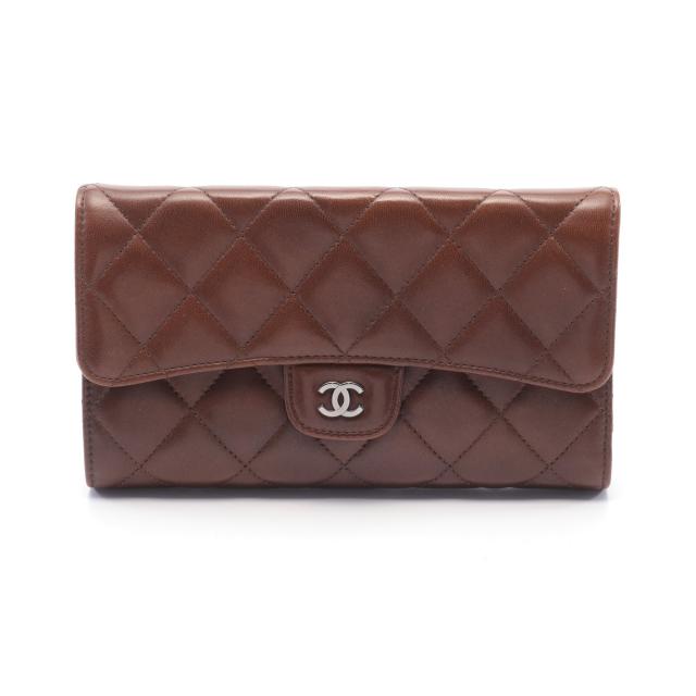 シャネル(CHANEL)マトラッセ|ラウンドファスナー財布|ラムスキン