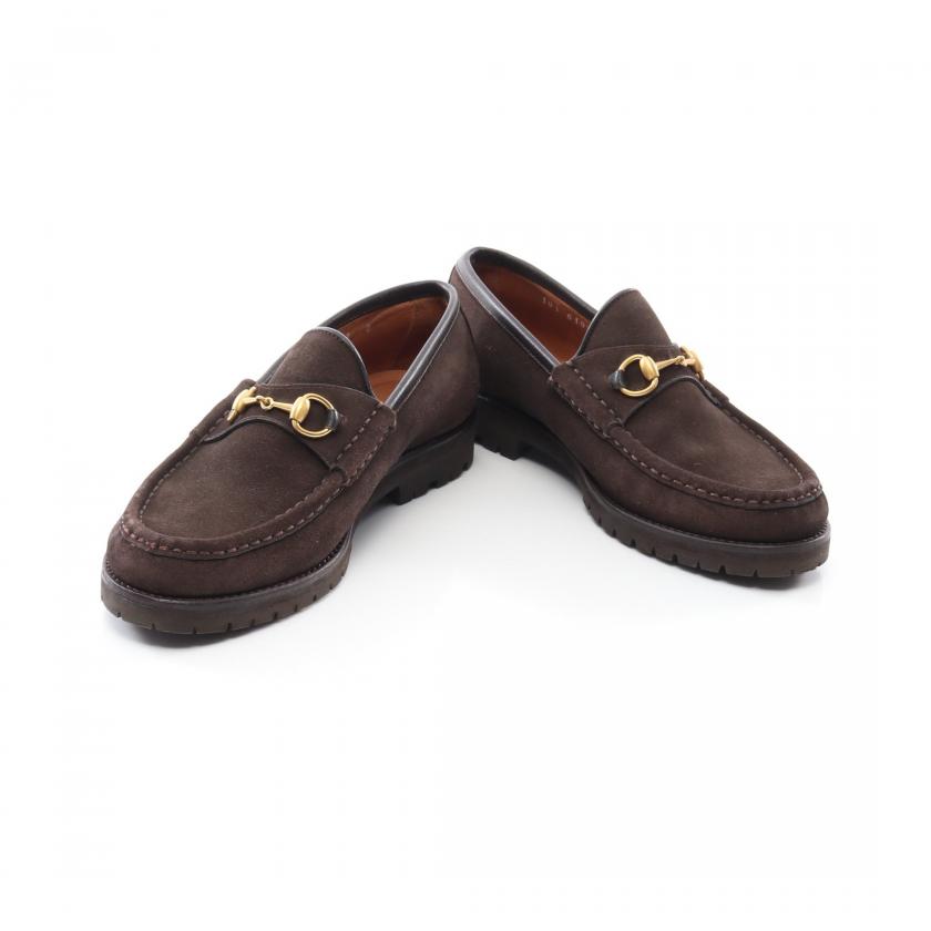 グッチ(GUCCI)ホースビット|ローファー|スエード|ダークブラウン ...