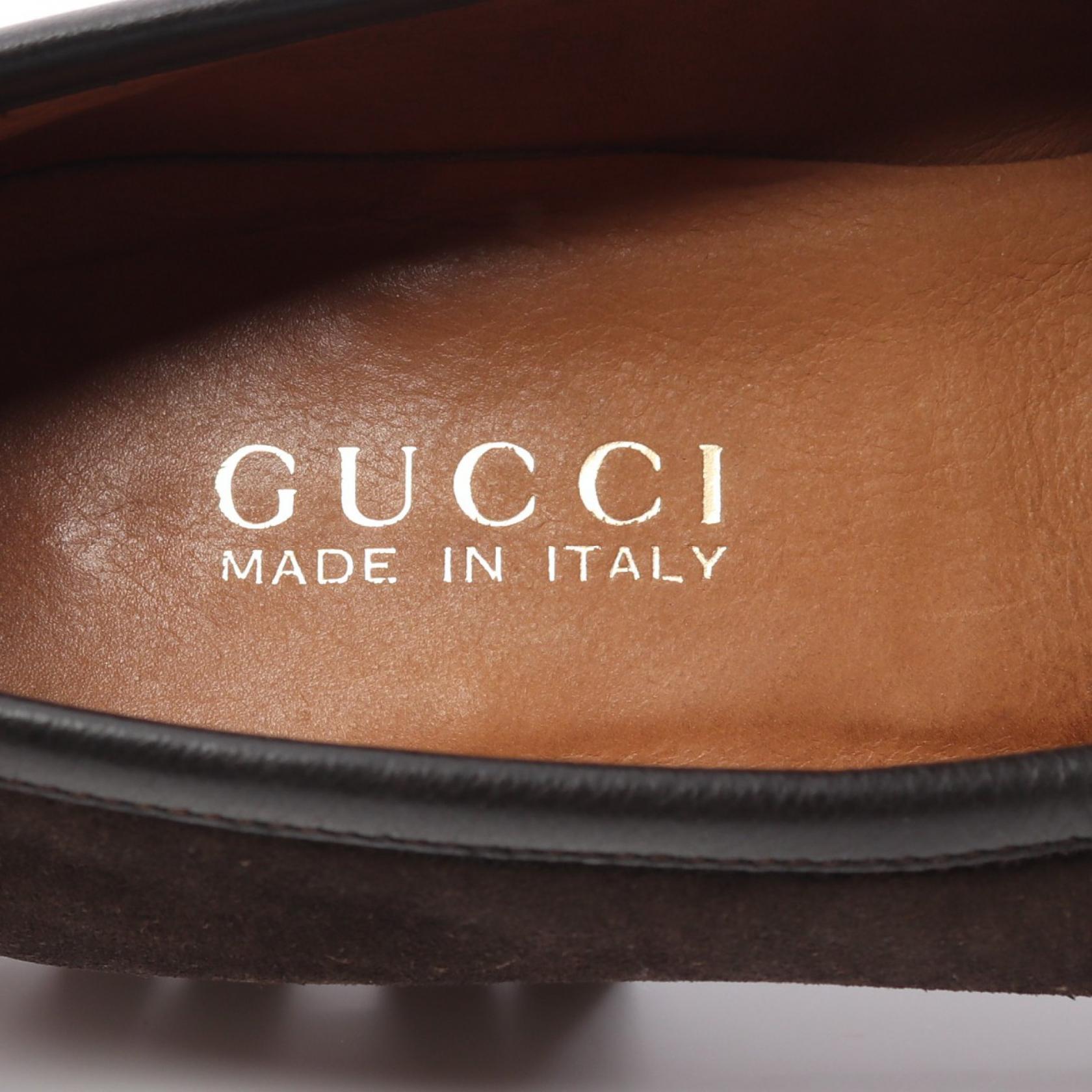 グッチ(GUCCI)ホースビット|ローファー|スエード|ダークブラウン ...