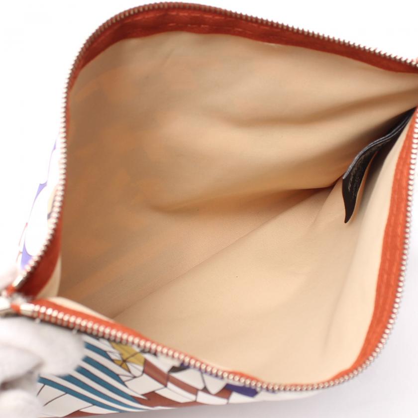 エルメス(HERMES)フラットポーチPM|ポーチ|シルク|レザー エルメス(HERMES)フラットポーチPM|ポーチ|シルク|レザー