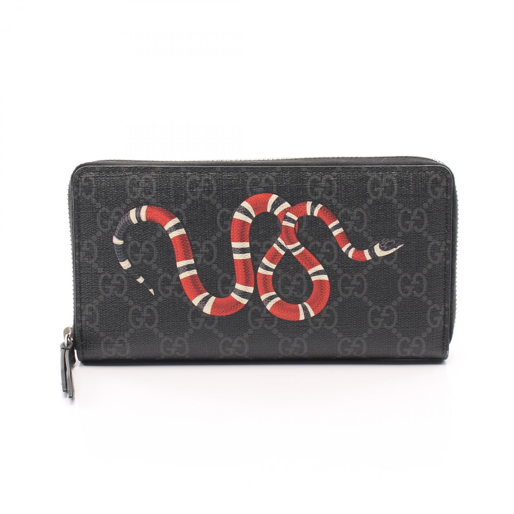 グッチ(GUCCI)GGスプリーム|ラウンドファスナー長財布|スネーク ...