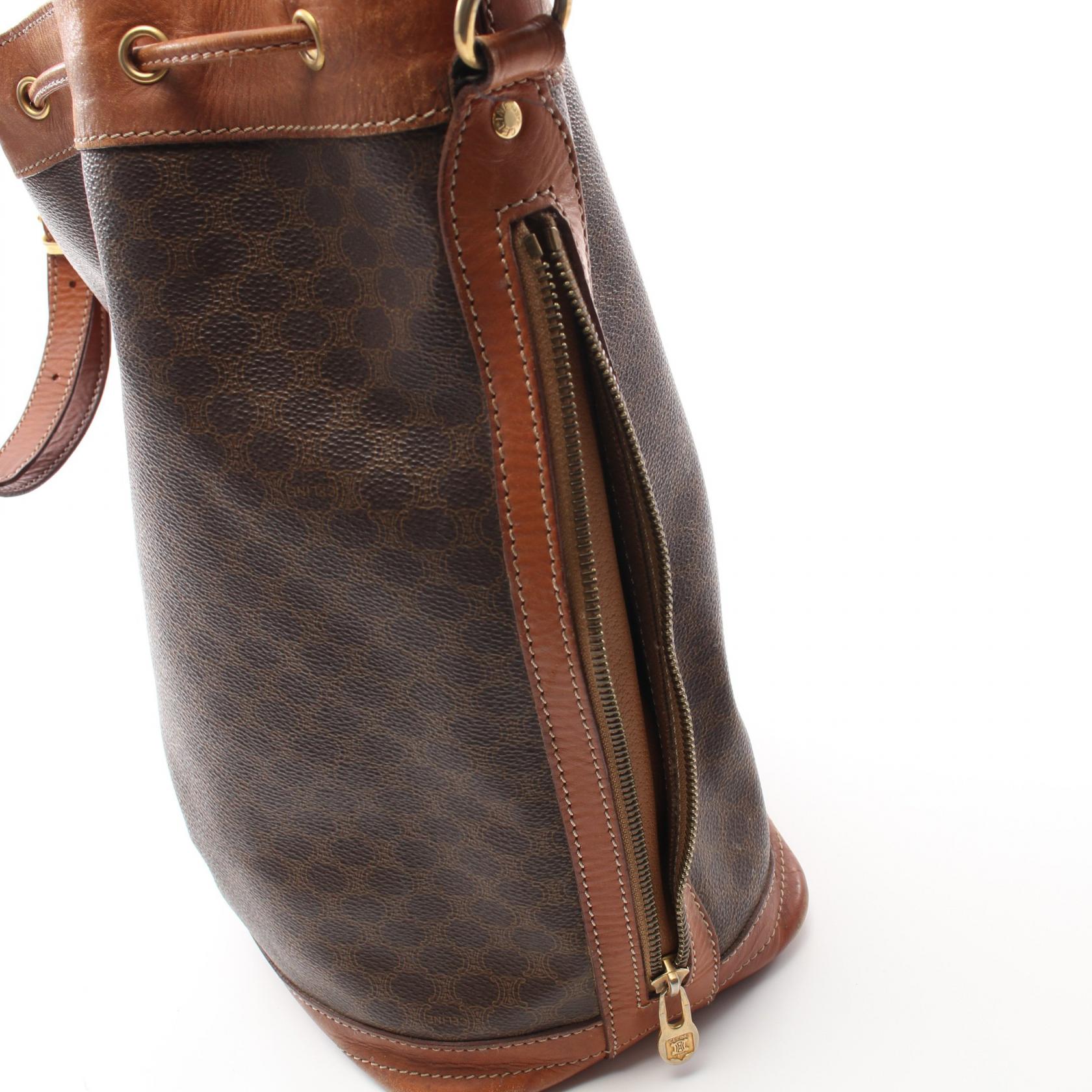 セリーヌ(CELINE)マカダム|ショルダーバッグ|PVC|レザー|ダーク ...