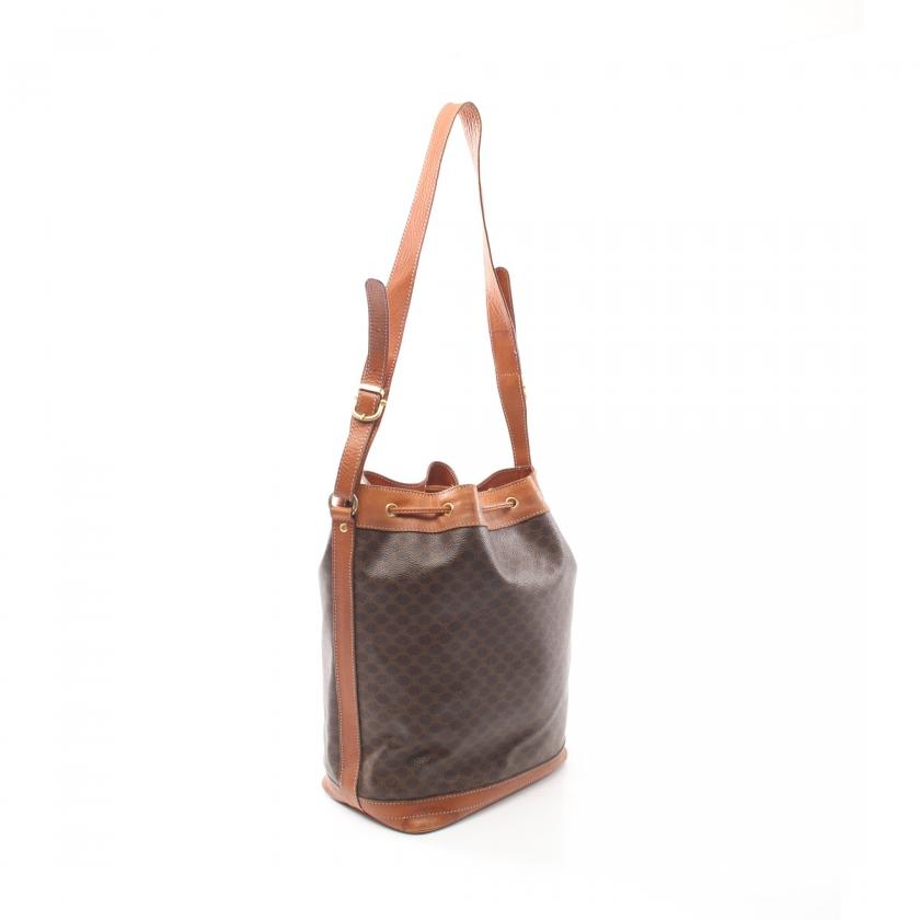 セリーヌ(CELINE)マカダム|ショルダーバッグ|PVC|レザー|ダーク ...