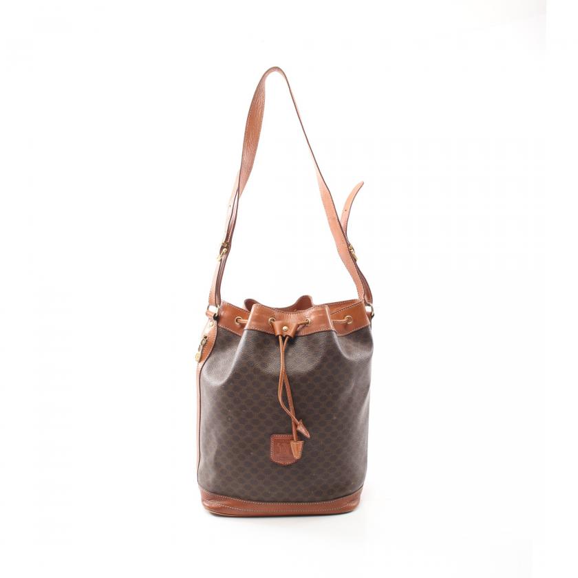 セリーヌ(CELINE)マカダム|ショルダーバッグ|PVC|レザー|ダーク ...
