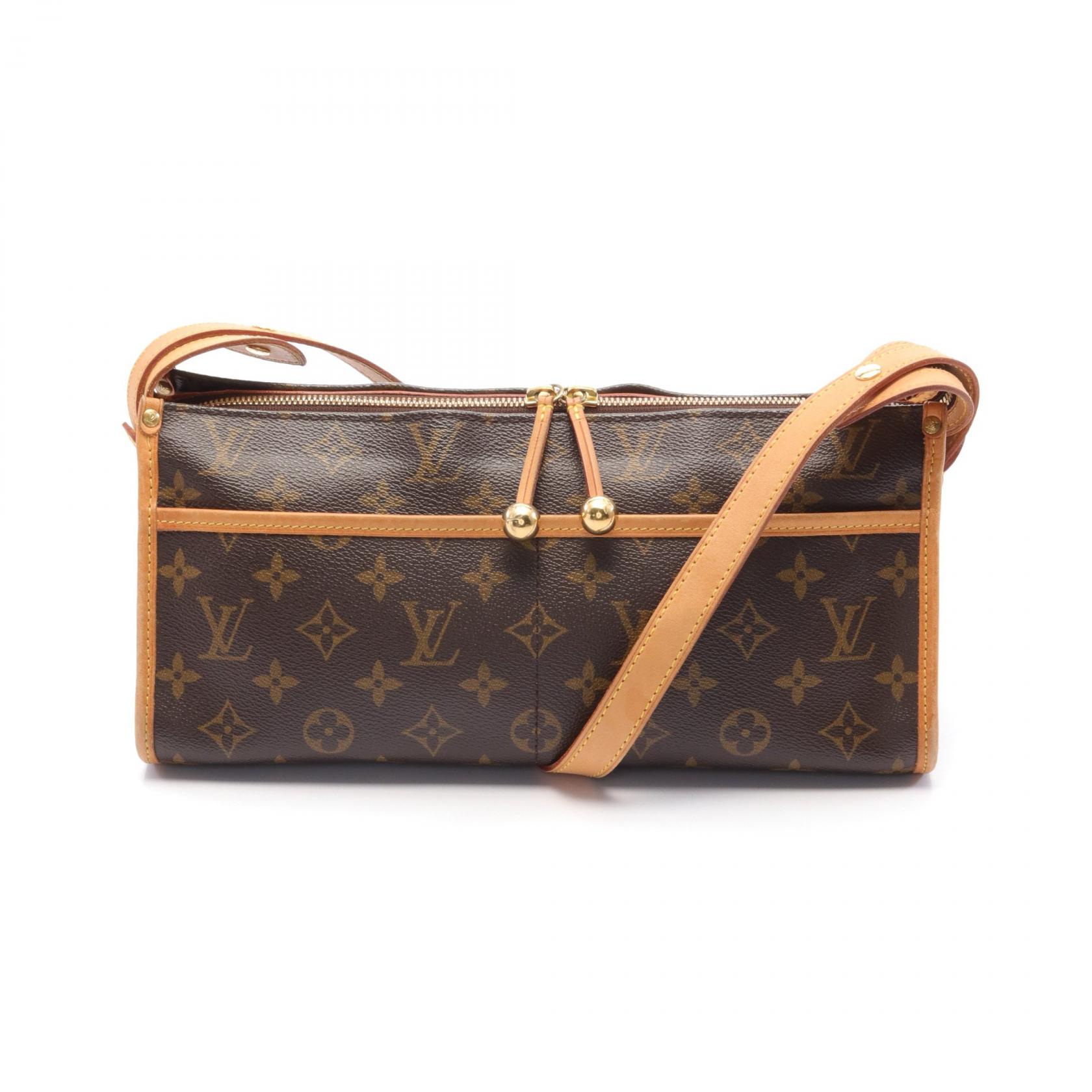 ルイヴィトン(LOUIS VUITTON)ポパンクール|ロン|モノグラム|ショルダーバッグ|PVC|レザー|ブラウン|ハイブランド・ブランド専門の中古通販サイト(802706)