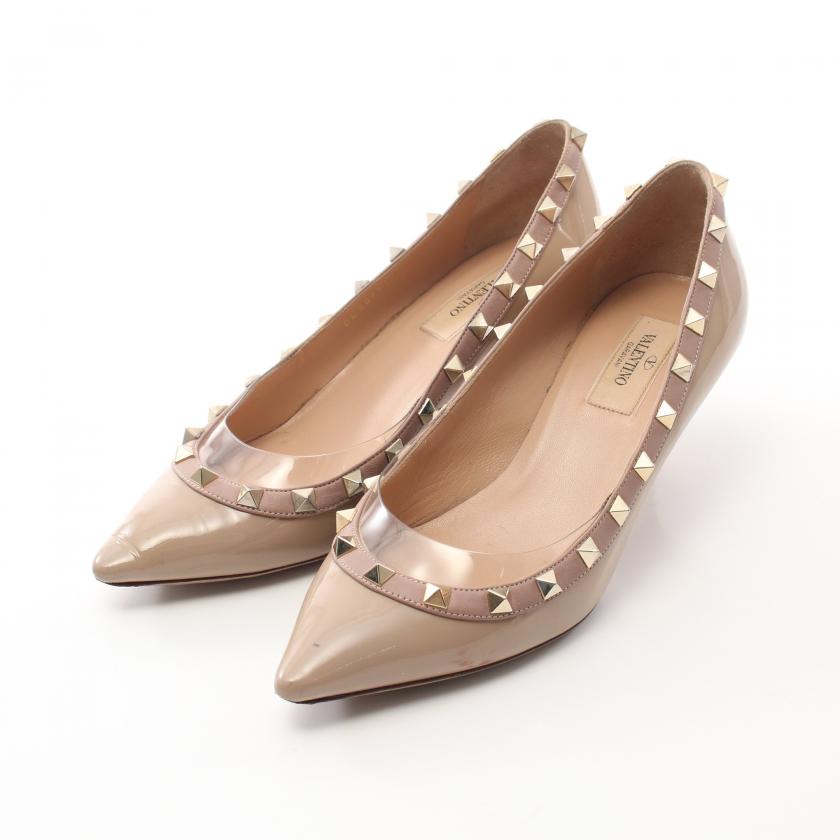 VALENTINO GARAVANI ロックスタッズパンプス ベージュ 35 VALENTINO GARAVANI ロックスタッズパンプス ベージュ 35
