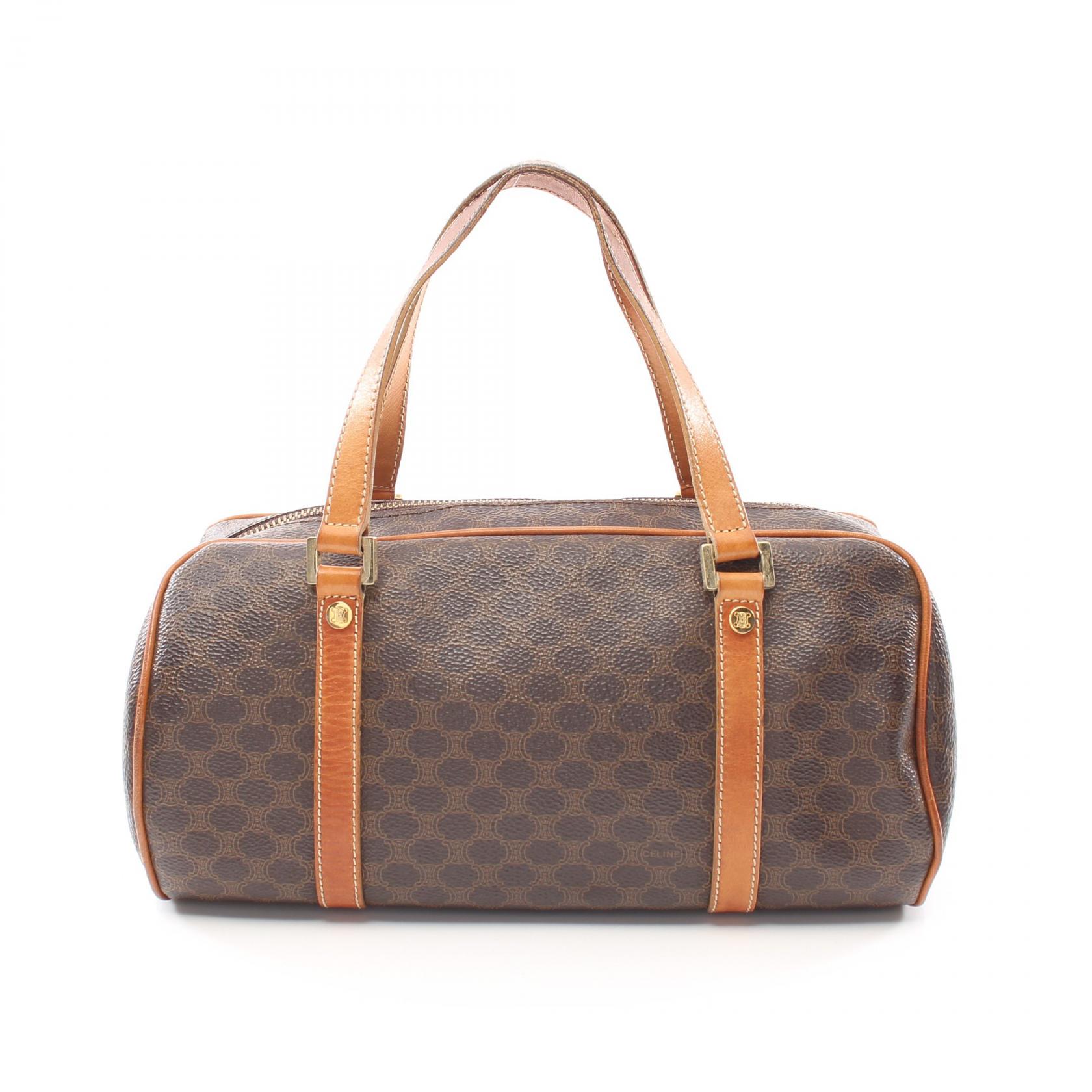 セリーヌ(CELINE)マカダム|ハンドバッグ|PVC|レザー|ダーク ...