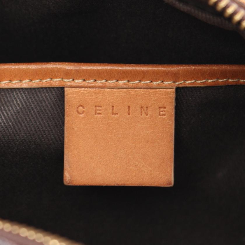 セリーヌ(CELINE)マカダム|ハンドバッグ|PVC|レザー|ダーク ...