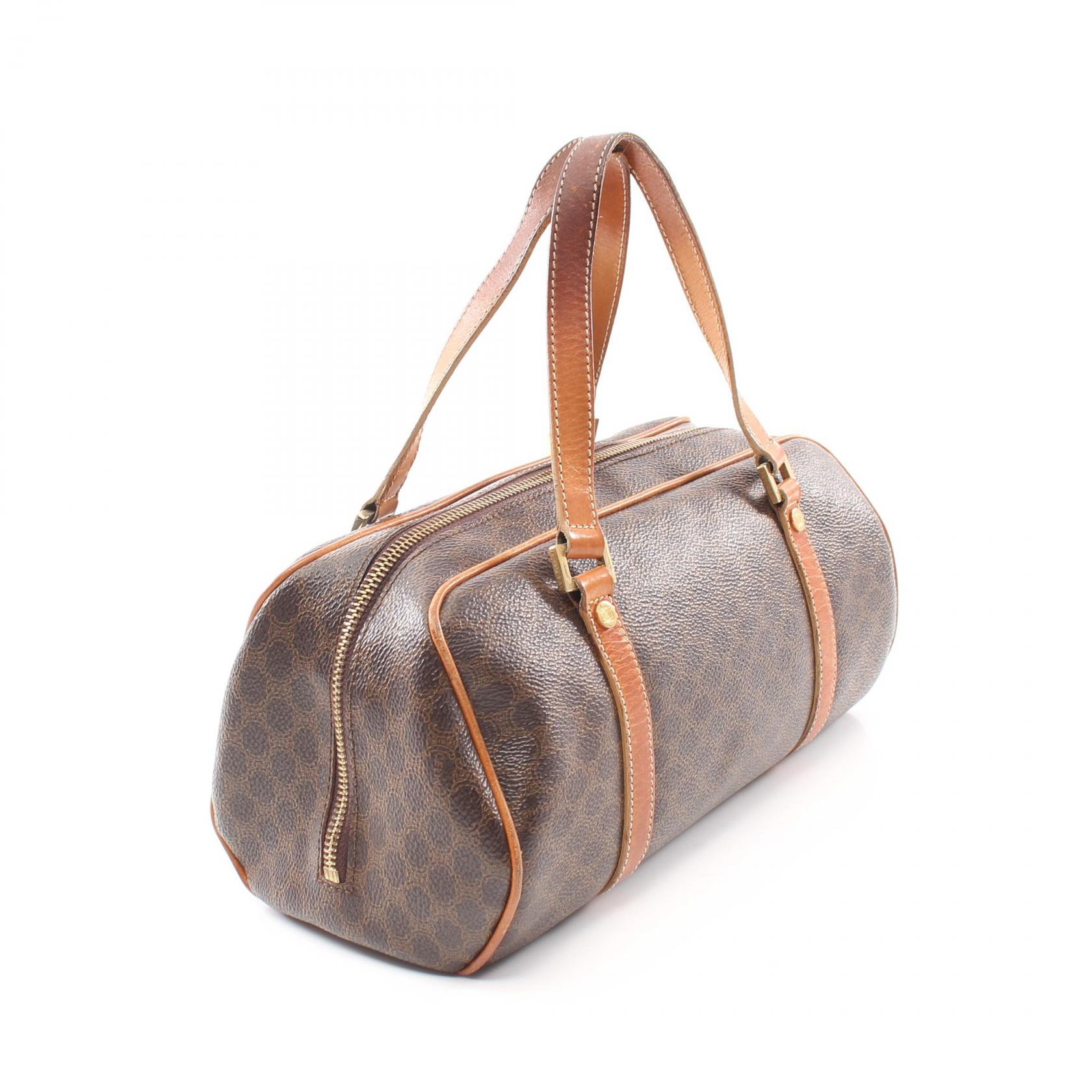セリーヌ(CELINE)マカダム|ハンドバッグ|PVC|レザー|ダーク ...