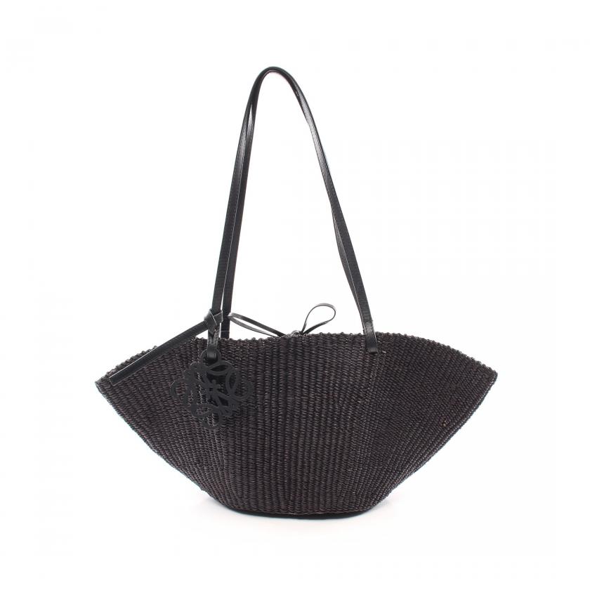 ロエベ　シェルバスケット 黒 LOEWE・バッグ・シェル バスケットバッグ スモール かごバッグ