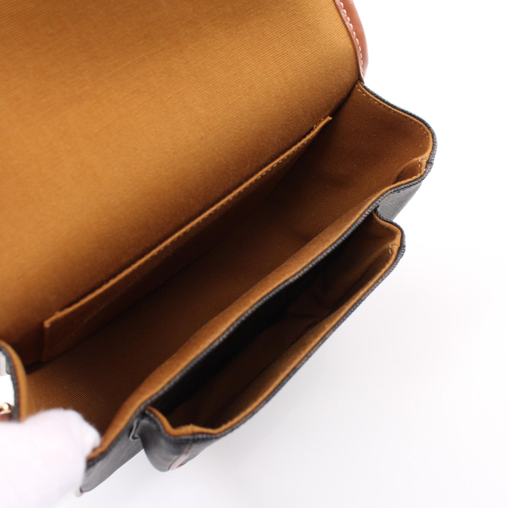 セリーヌ(CELINE)トリオンフ|ショルダーバッグ|PVC|レザー|ダークグレー|ブラウン|ハイブランド・ブランド専門の中古通販サイト(804534)