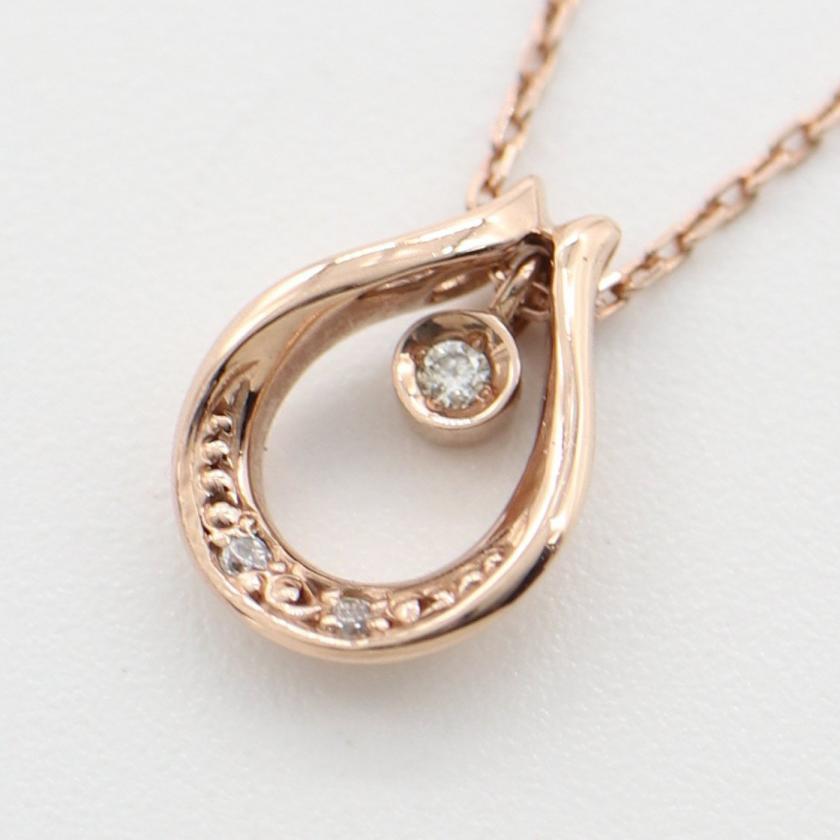 Star Jewelry ピンクゴールド k10ダイヤモンドネックレス すみか