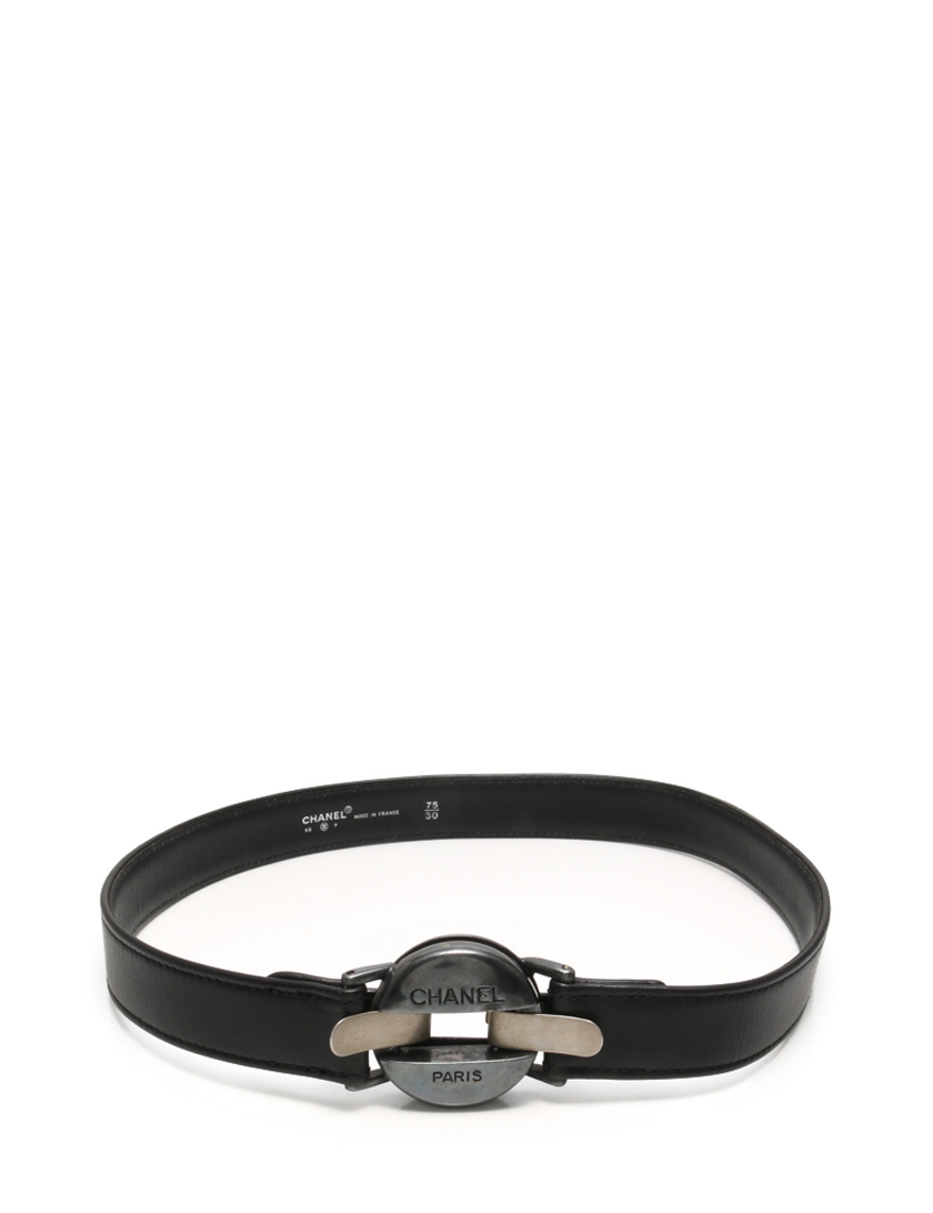 シャネル Chanel ベルト ロゴ レザー メタル 黒 シルバー 96p ハイブランド ブランド専門の中古通販サイト 99003