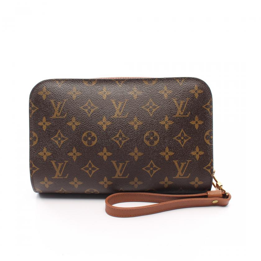 LOUIS VUITTON ブラウン クラッチバッグ 中古・古着通販】LOUIS VUITTON (ルイ ヴィトン) クラッチバッグ