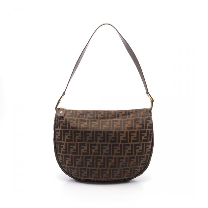 FENDI・バッグ・ズッカ ワンショルダーバッグ キャンバス レザー