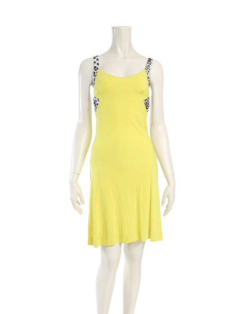 ジャストカヴァリ Just Cavalli ワンピース レオパード レーヨン 黄 グレー ハイブランド ブランド専門の中古通販サイト