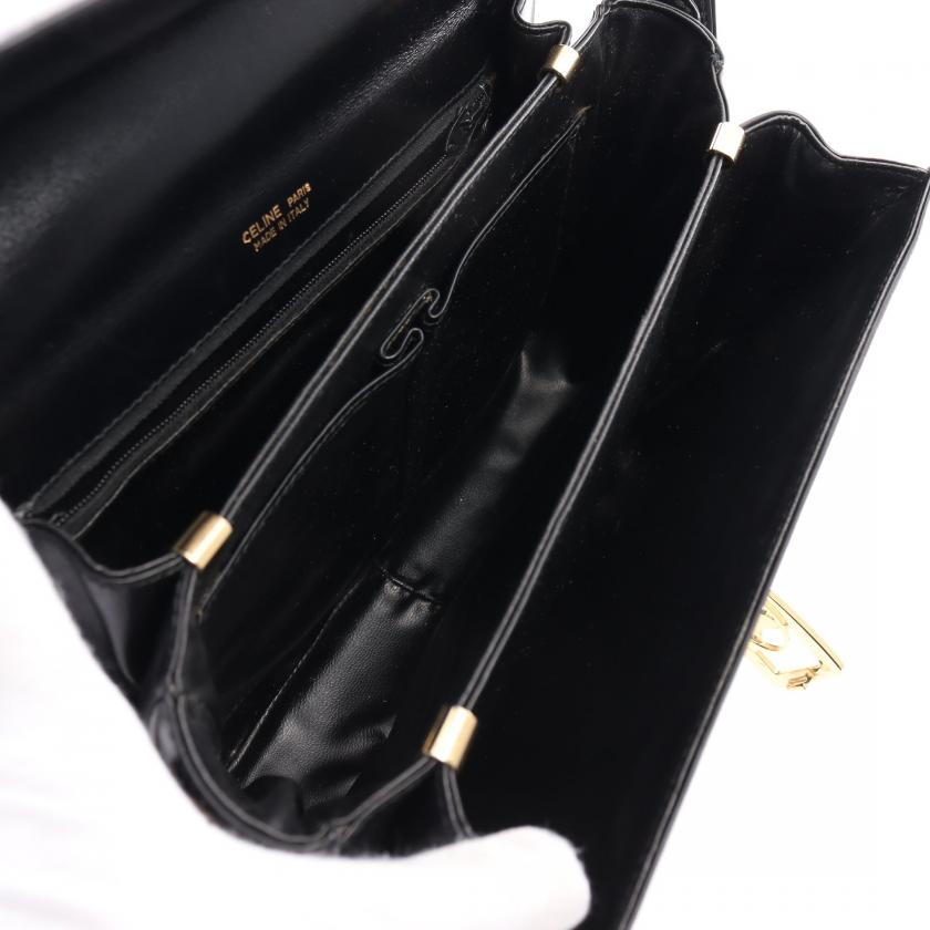セリーヌ(CELINE)|ショルダーバッグ|レザー|ブラック|馬車金具 ...