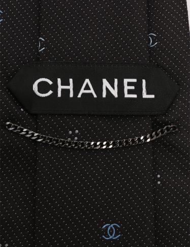 CHANEL・財布・小物・ネクタイ ココマーク シルク 黒 白 青 