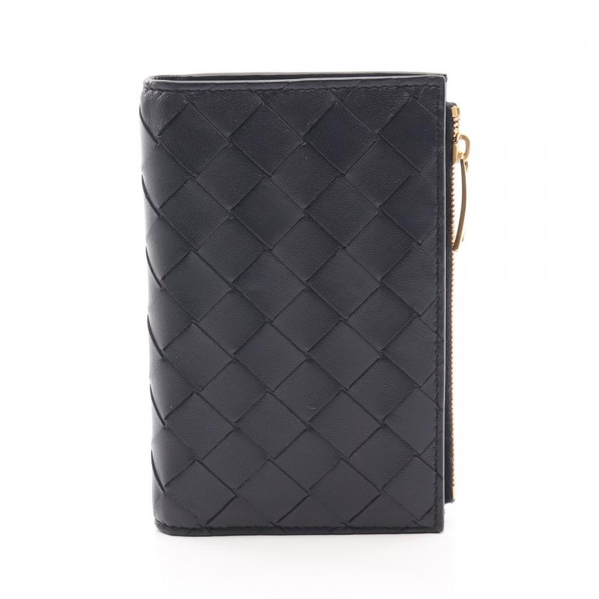 BOTTEGA VENETA ダークネイビー 二つ折り財布 カセット
