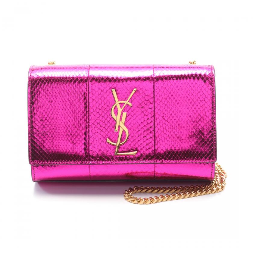 希少 サンローラン エナメル 蛍光ピンク ショルダーバッグ 中古】 サンローラン SAINT LAURENT ショルダーバッグ