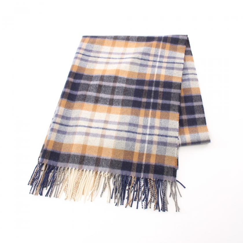 johnstons チェック柄マフラー ブラウン系